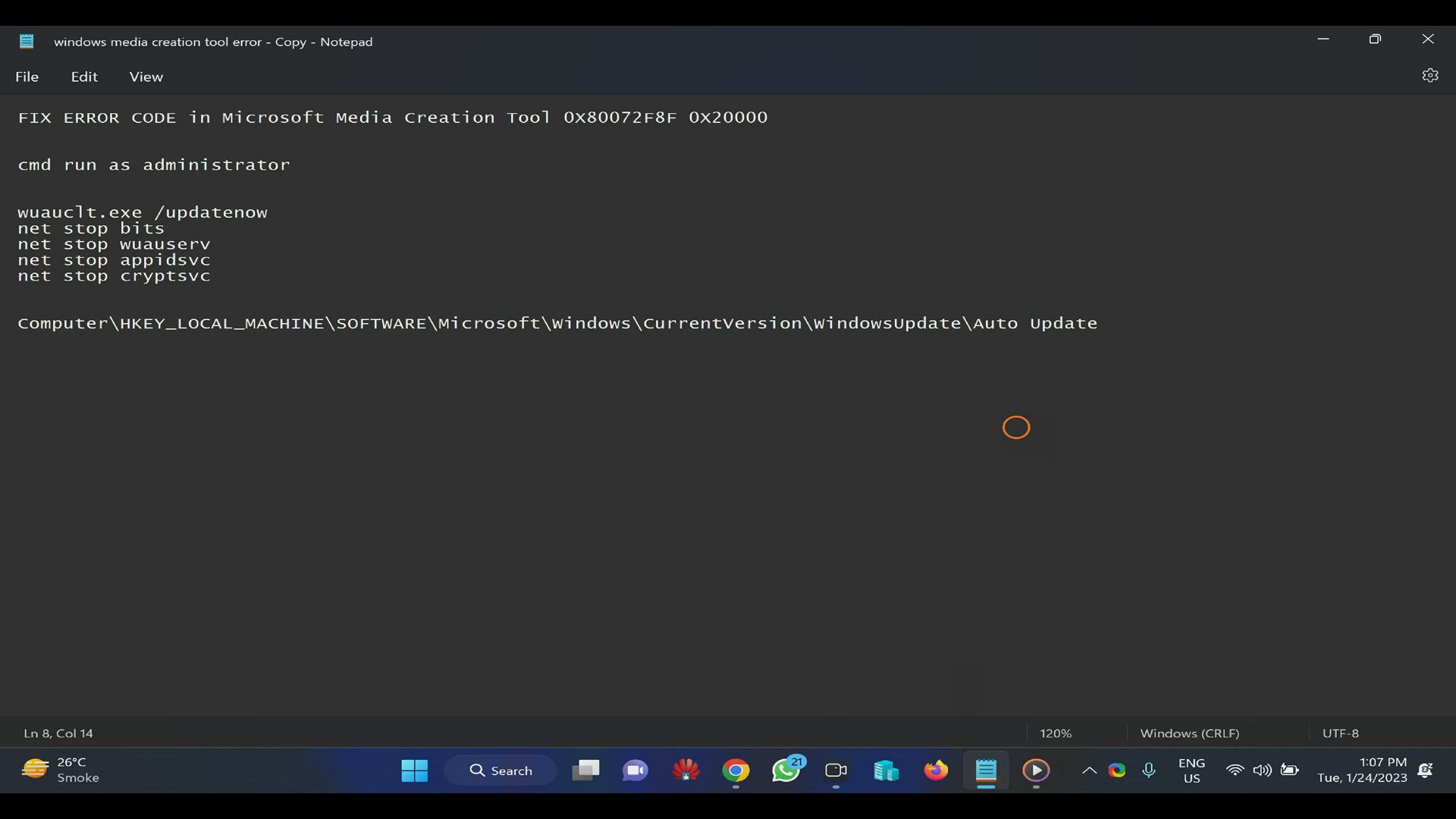 'Video thumbnail for FIX ERROR CODE 0X80072F8F 0X20000 in Microsoft Media Creation Tool'