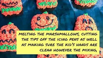 'Video thumbnail for Pumpkin Shaped Rice Krispies Halloween Recipe'