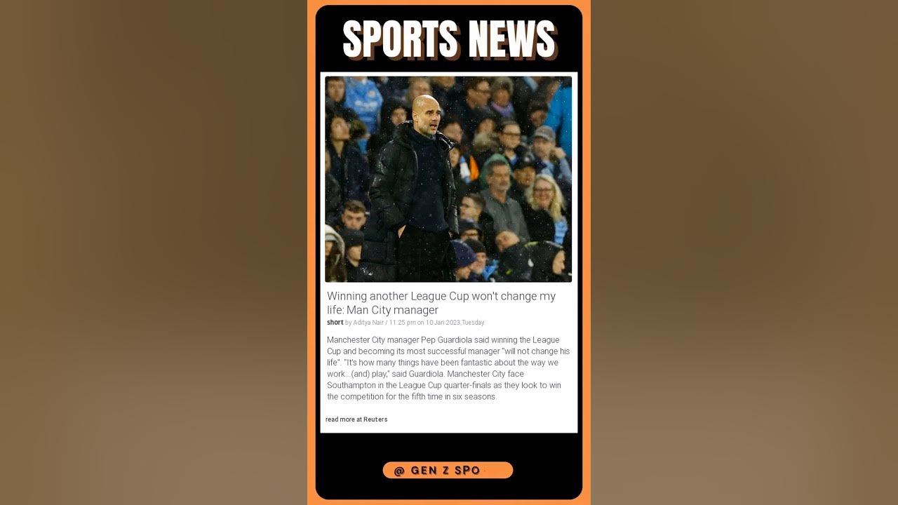 Video thumbnail for Manager Declares League Cup Win Won't Impact His Life: Man City's Pep Guardiola | #shorts #sports