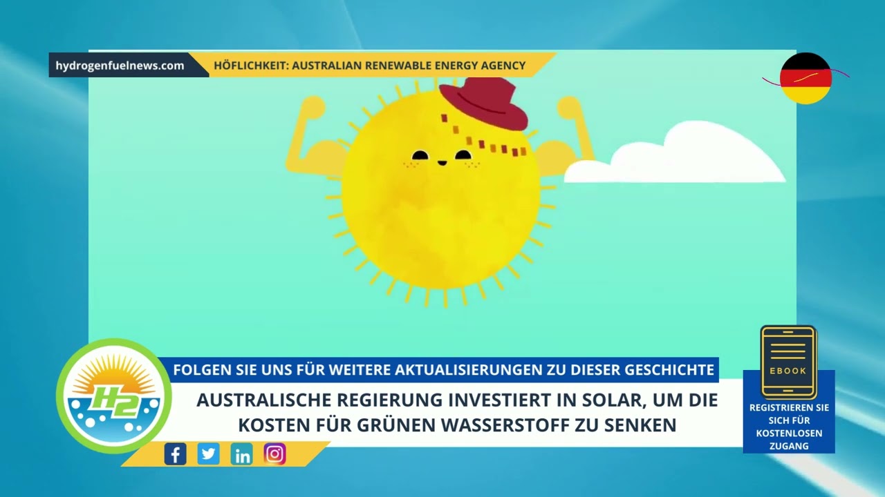 Video thumbnail for [German] Australian government invests in solar to shrink cost of green hydrogen