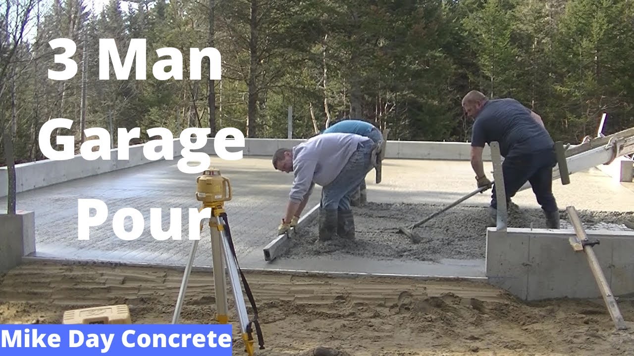 'Video thumbnail for 3 Man Garage Floor Pour (36 x 28 for a Pole Barn)'