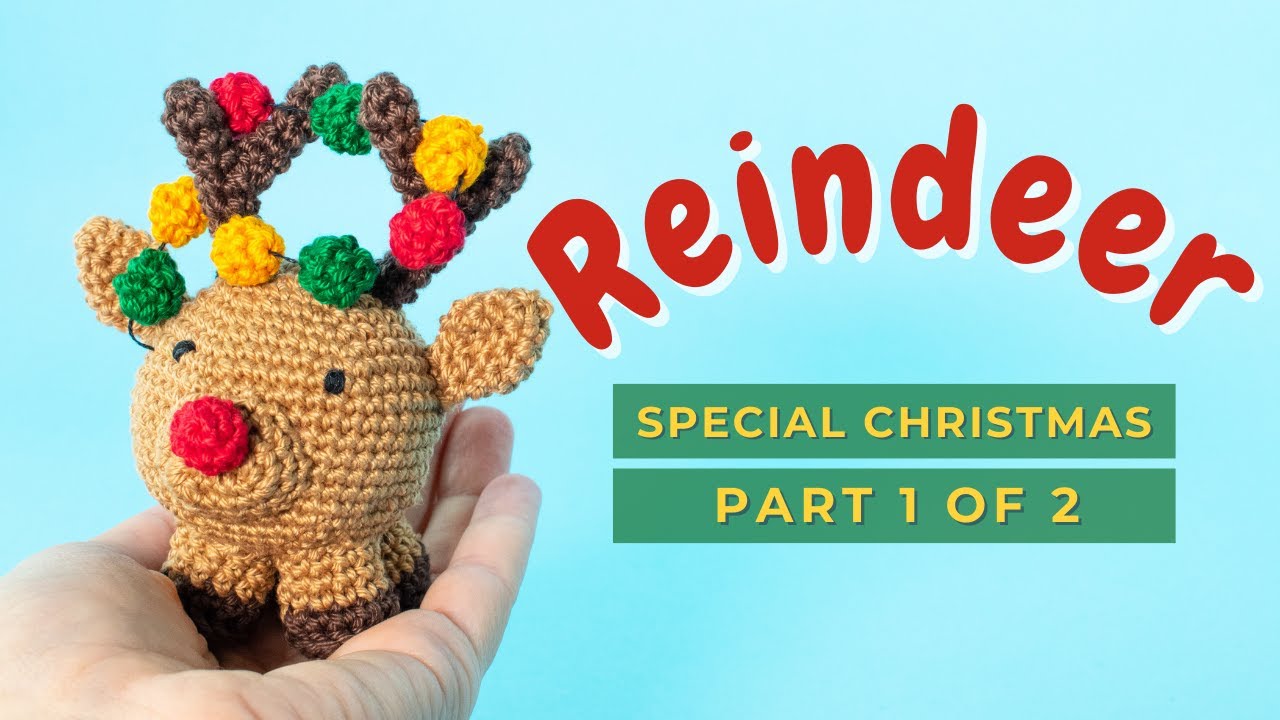 Video thumbnail for Reindeer amigurumi Christmas Ornaments - free crochet pattern PART 1