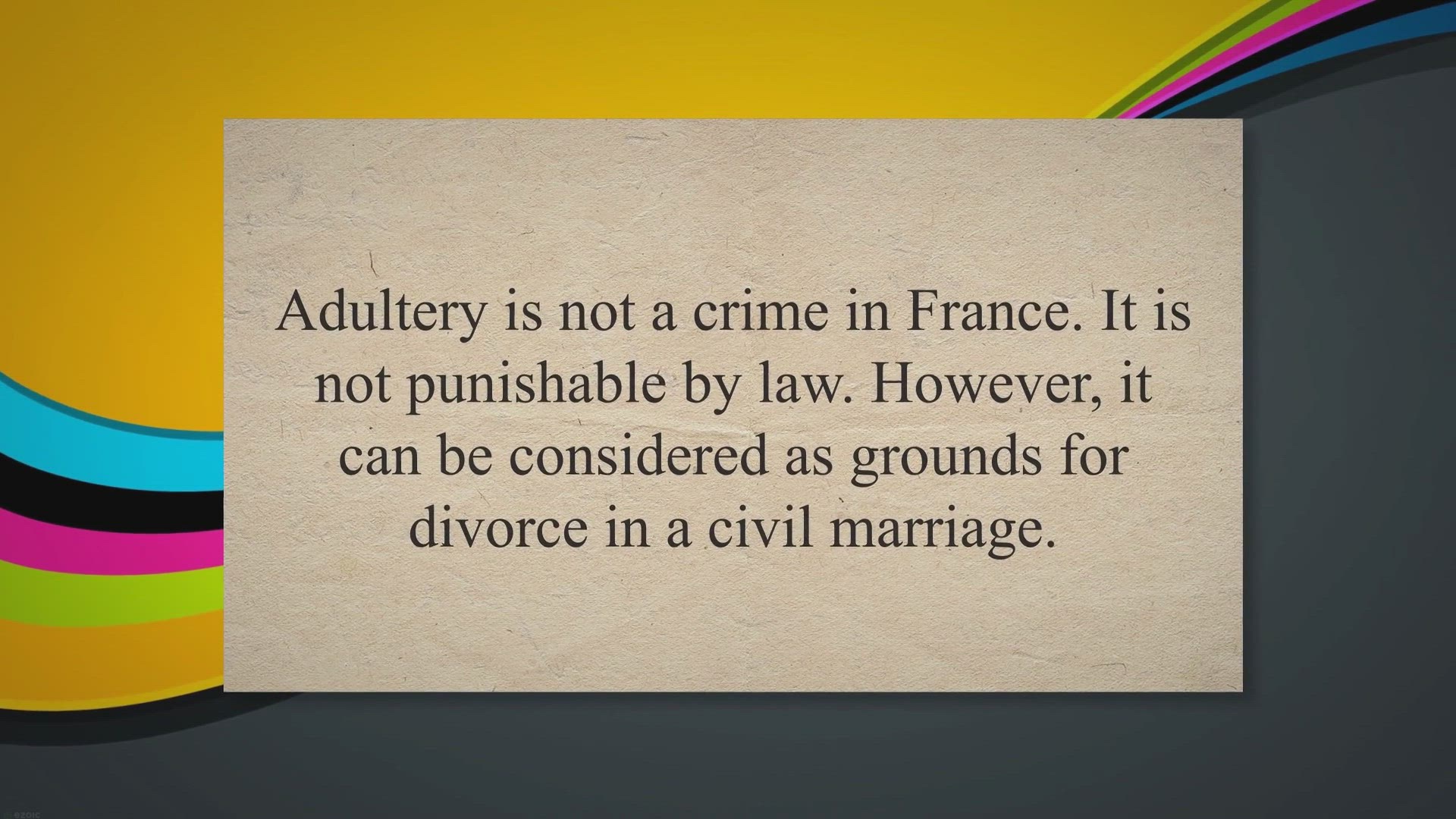 Video thumbnail for Adultery in France
