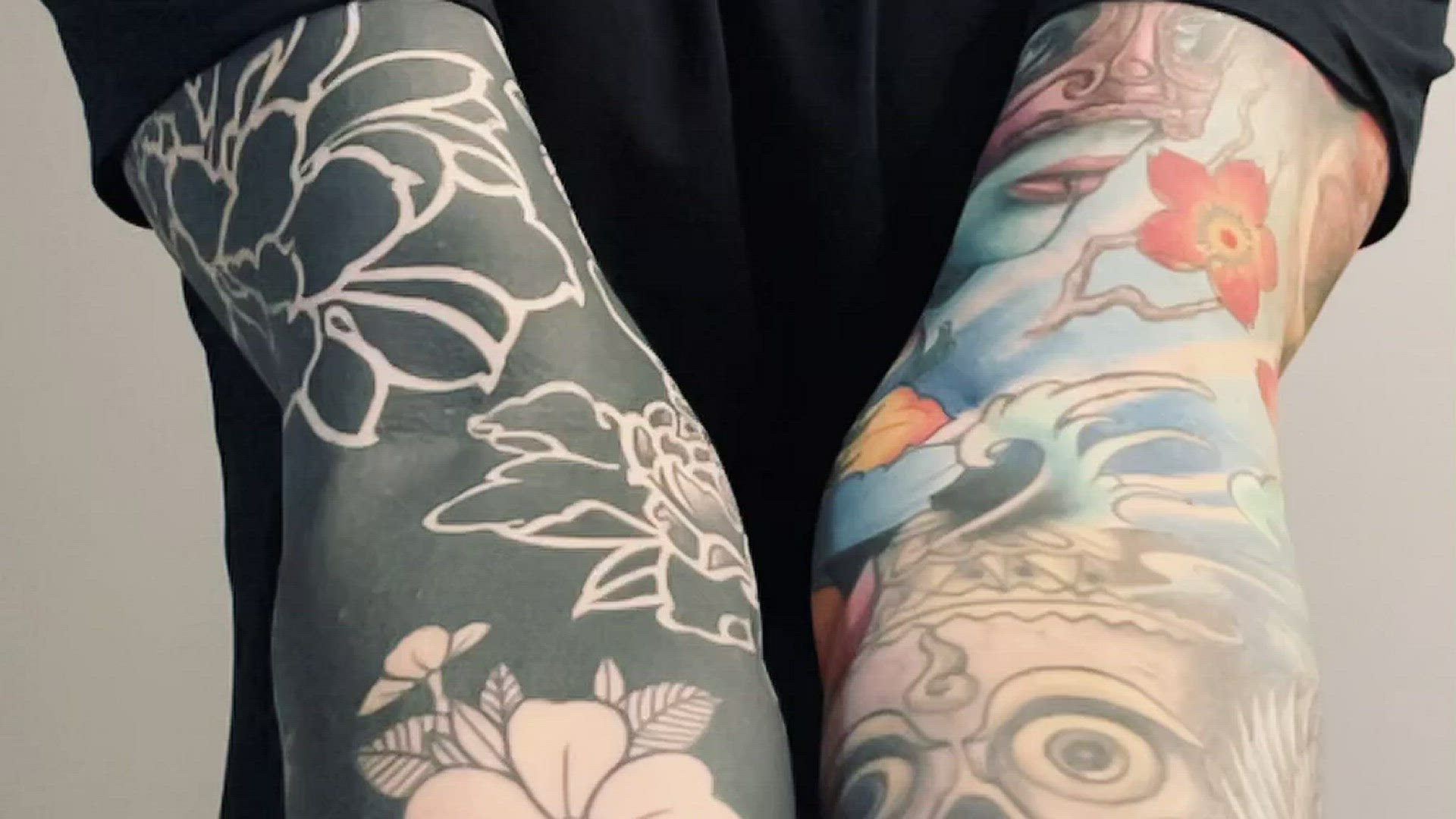 Negative space floral sleeve by tattooist Chenjie  Tattoogridnet