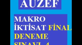 'Video thumbnail for Makro İktisat Final Deneme Sınavı -4 Çıkmış Sorular'