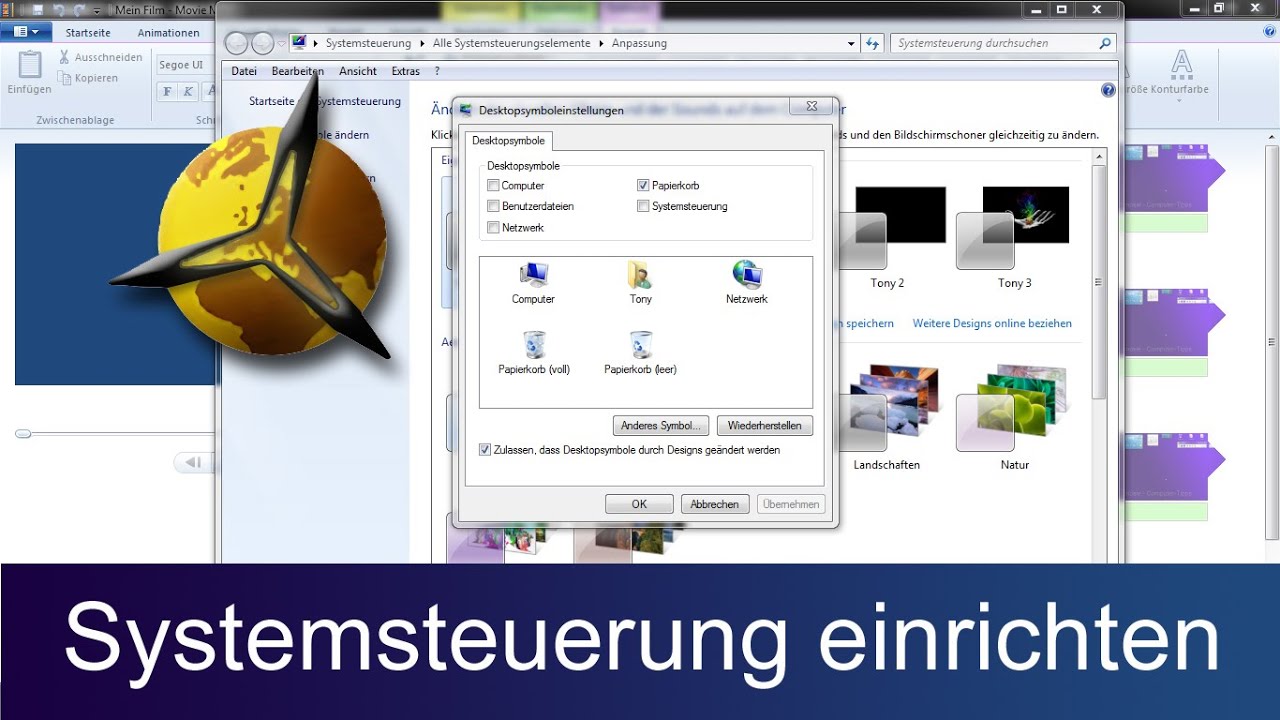 'Video thumbnail for Windows 7: Systemsteuerung auf dem Desktop einrichten / aufrufen'