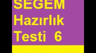 'Video thumbnail for SEGEM Hazırlık Testi 6 SEGEM , Sigorta Teknik Personel Yeterlilik Sınavı'