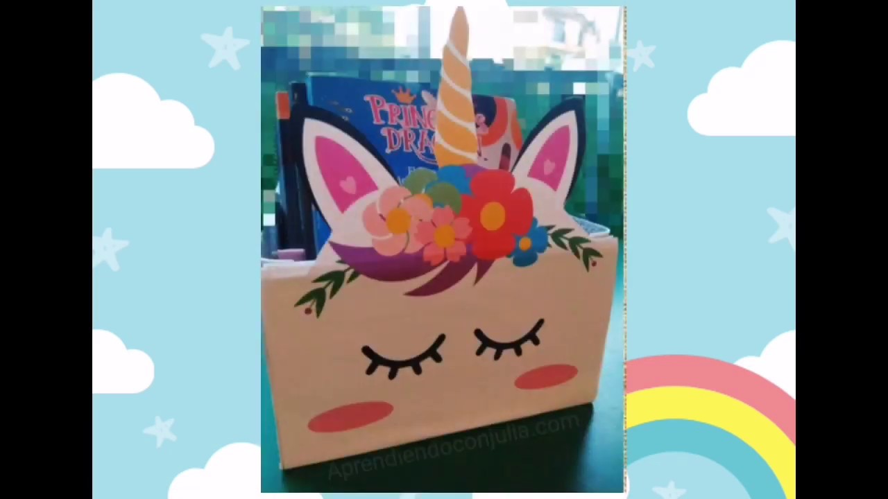 Video thumbnail for Organizador de libros Unicornio. Manualidades para niños