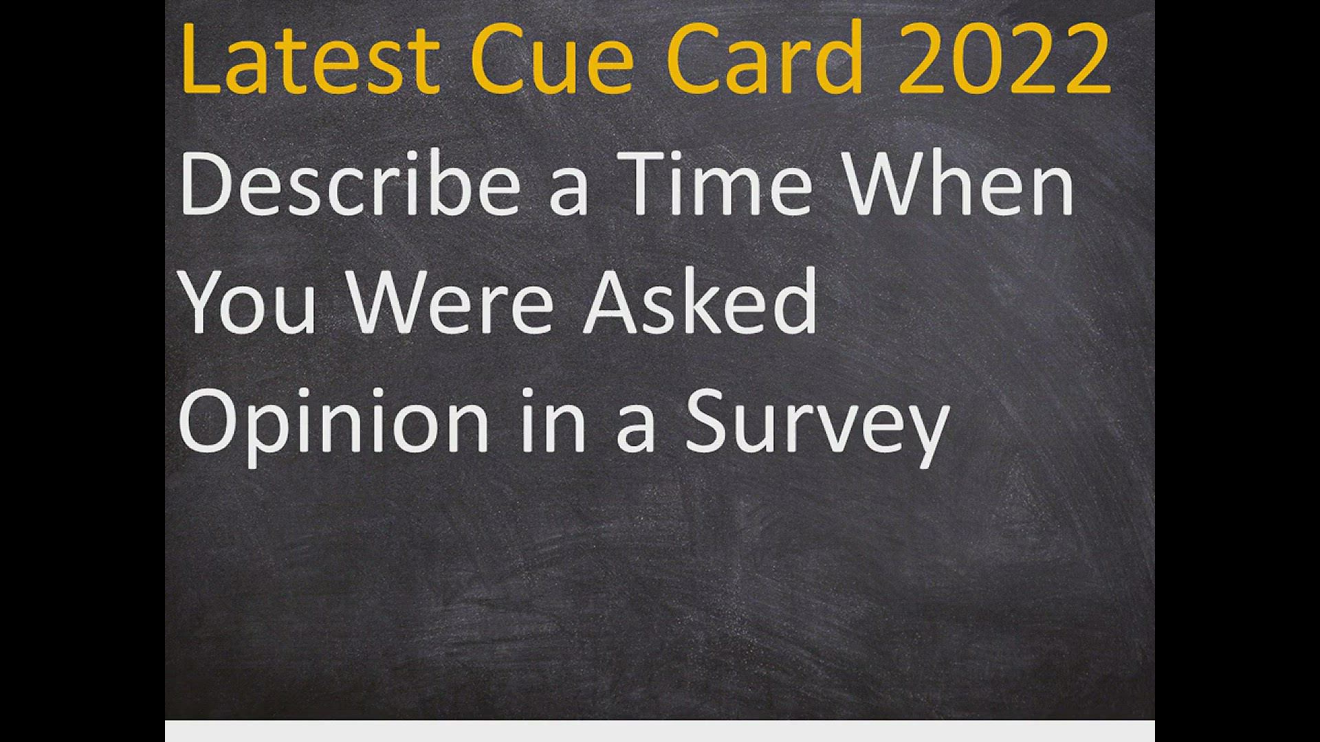 Video thumbnail for Describe a Time When You Were Asked Opinion in a Survey IELTS Cue Card