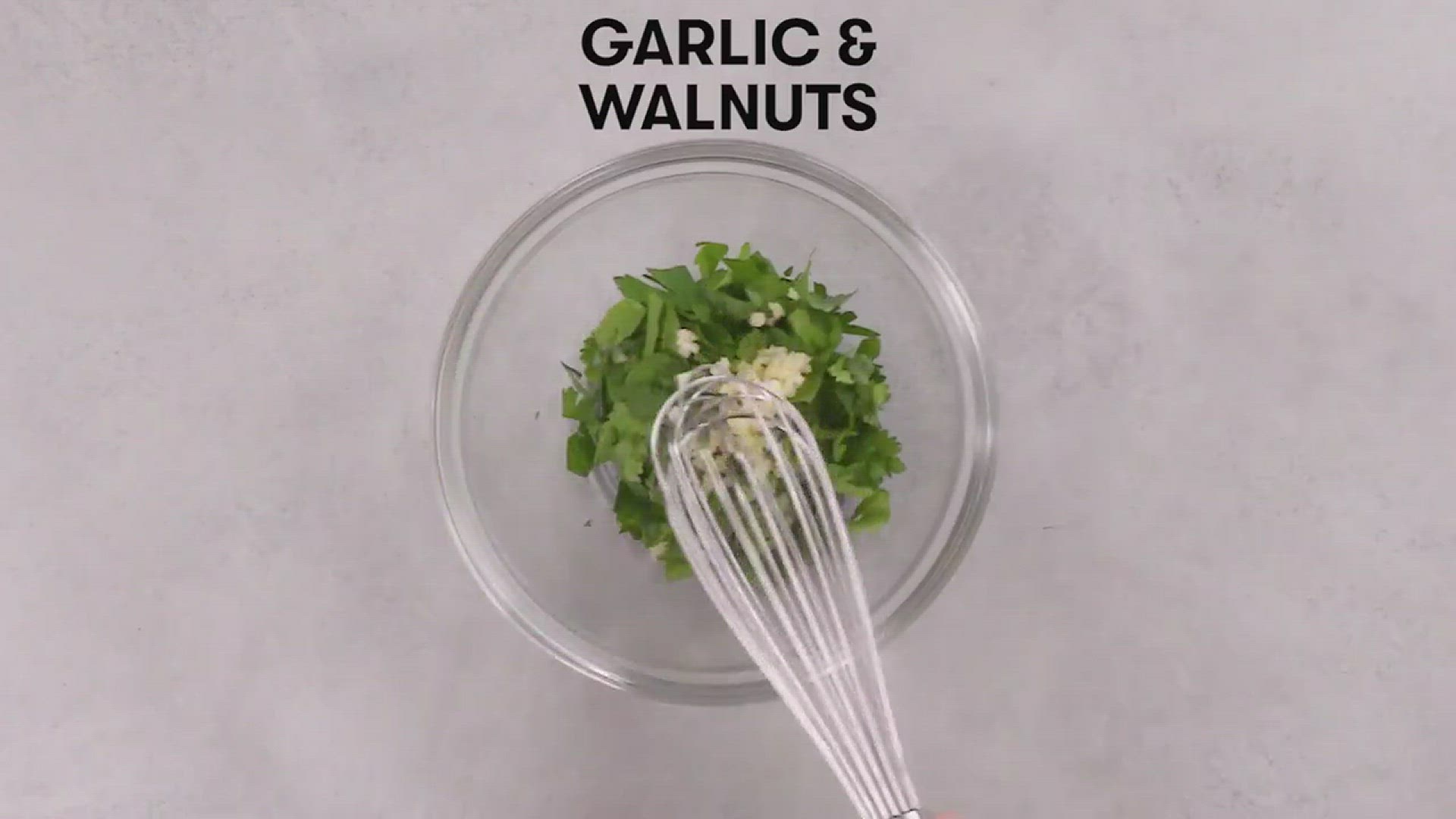 'Video thumbnail for Pan-Seared Shrimp with Walnut and Herb Gremolata'
