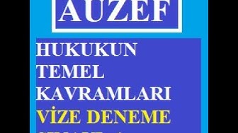 'Video thumbnail for Hukukun Temel Kavramları Vize Denem Sınavı -1'