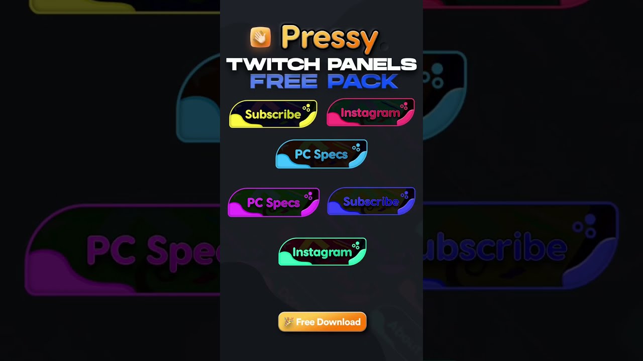 Video thumbnail for Free Twitch Panels Pack ⭐️ #shorts #youtubeshorts