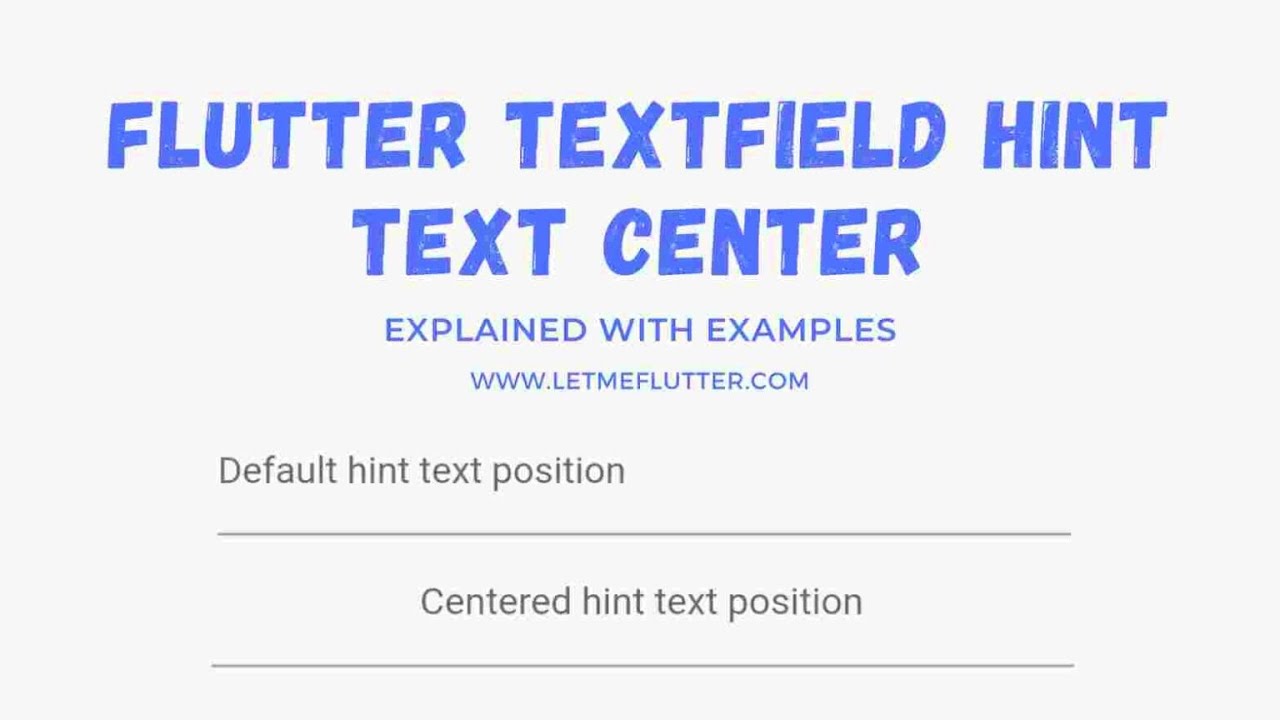 'Video thumbnail for Flutter Textfield Hint Text Center | Flutter Tutorial | Flutter For Beginners'