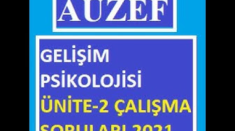 'Video thumbnail for Gelişim Psikolojisi Ünite-2 Çalışma Soruları 2021'