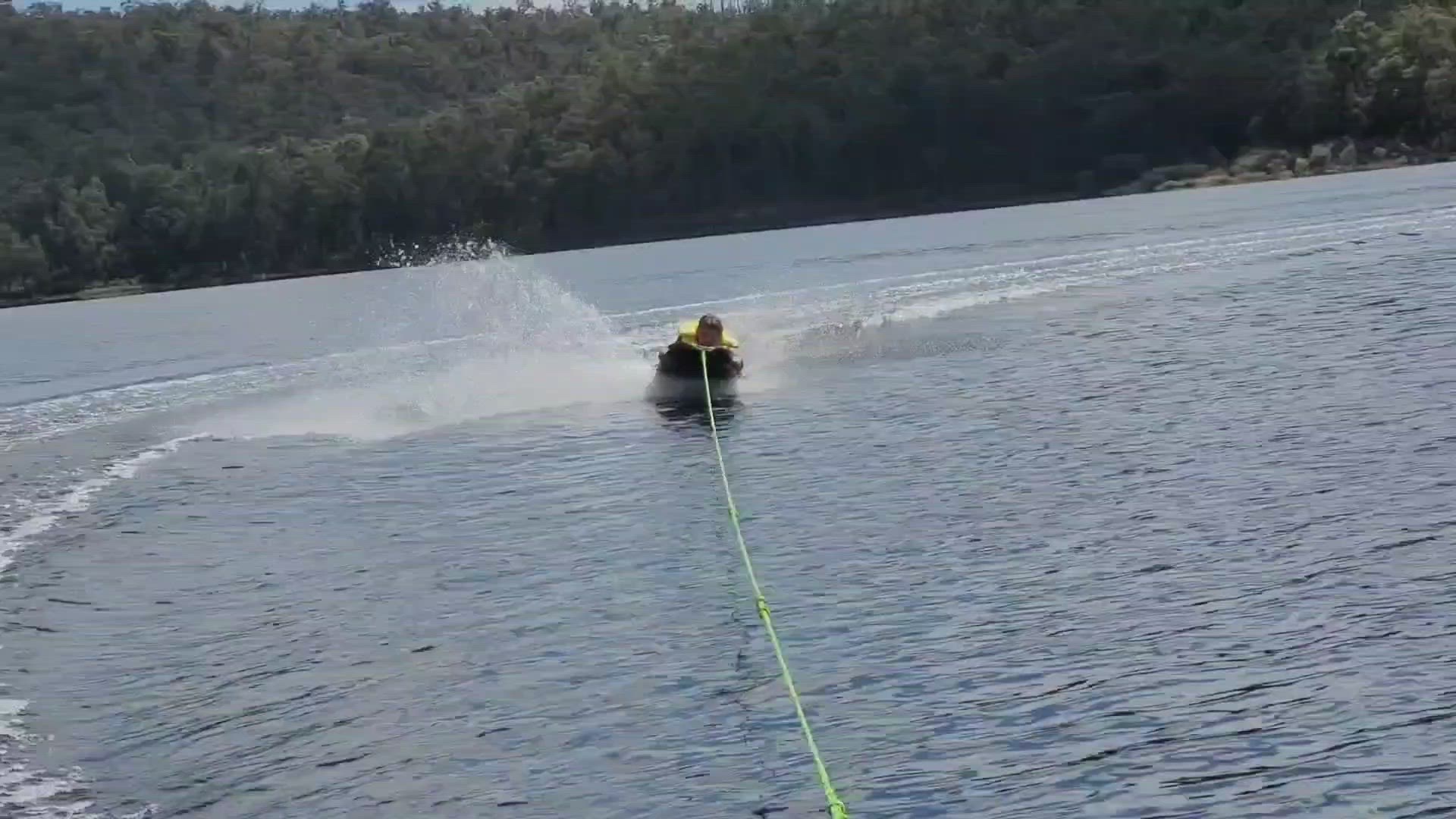 Video thumbnail for Water-skiing at Potters Gorge