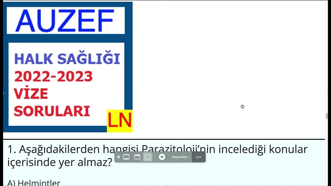 'Video thumbnail for Halk Sağlığı 2022 Vize Soruları'