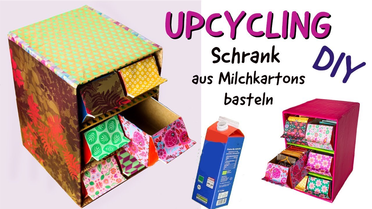 Video thumbnail for UPCYCLING - Teeschrank basteln aus Tetra Paks - Nachhaltige Bastelideen