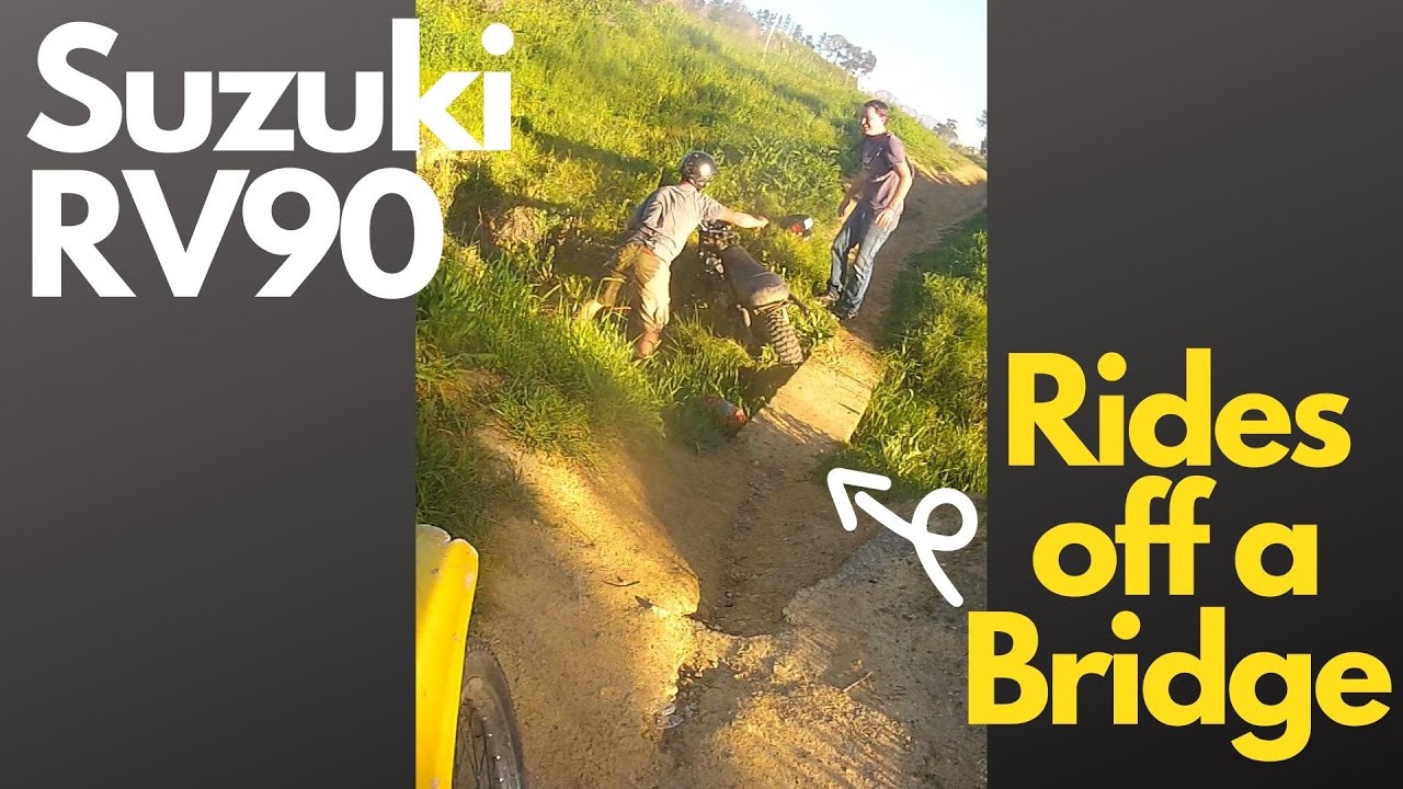 Video thumbnail for Suzuki RV90 Rides Off a Bridge | 2-Stroke Classics Fun #Shorts