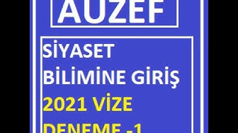 'Video thumbnail for Siyaset Bilimine Giriş 2021 Vize Deneme Sınavı'