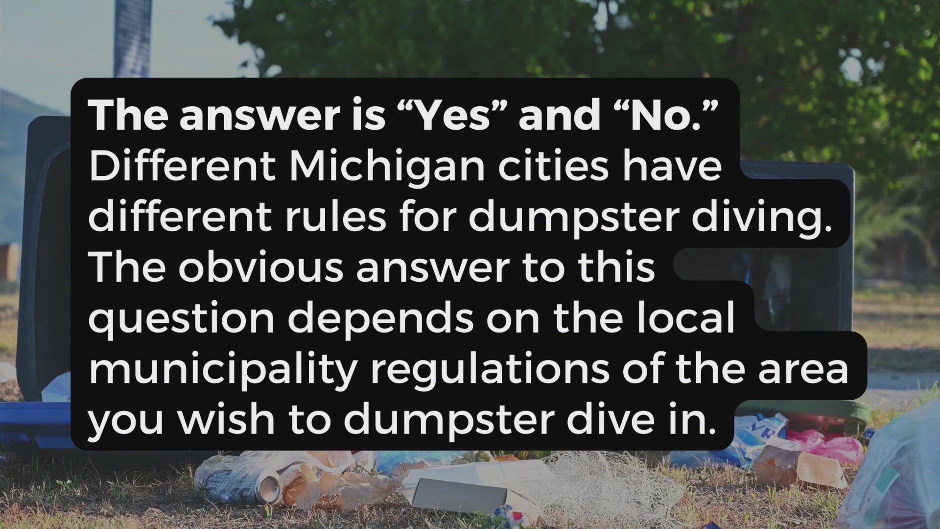 Video thumbnail for Dumpster Diving in Michigan