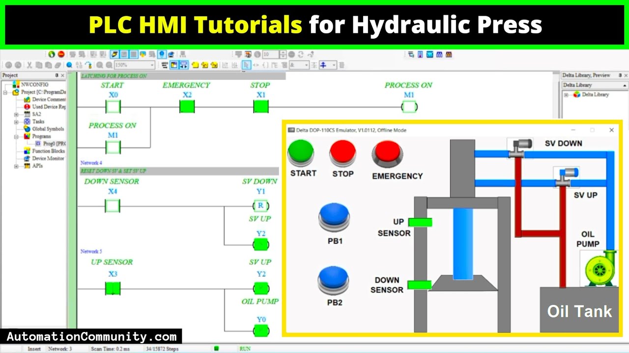 'Video thumbnail for PLC HMI Tutorials for Hydraulic Press - Two Hand Machine Logic'