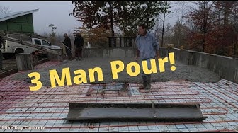 'Video thumbnail for Pouring A Garage Floor with 3 Trench Drains. (One Man Down)'