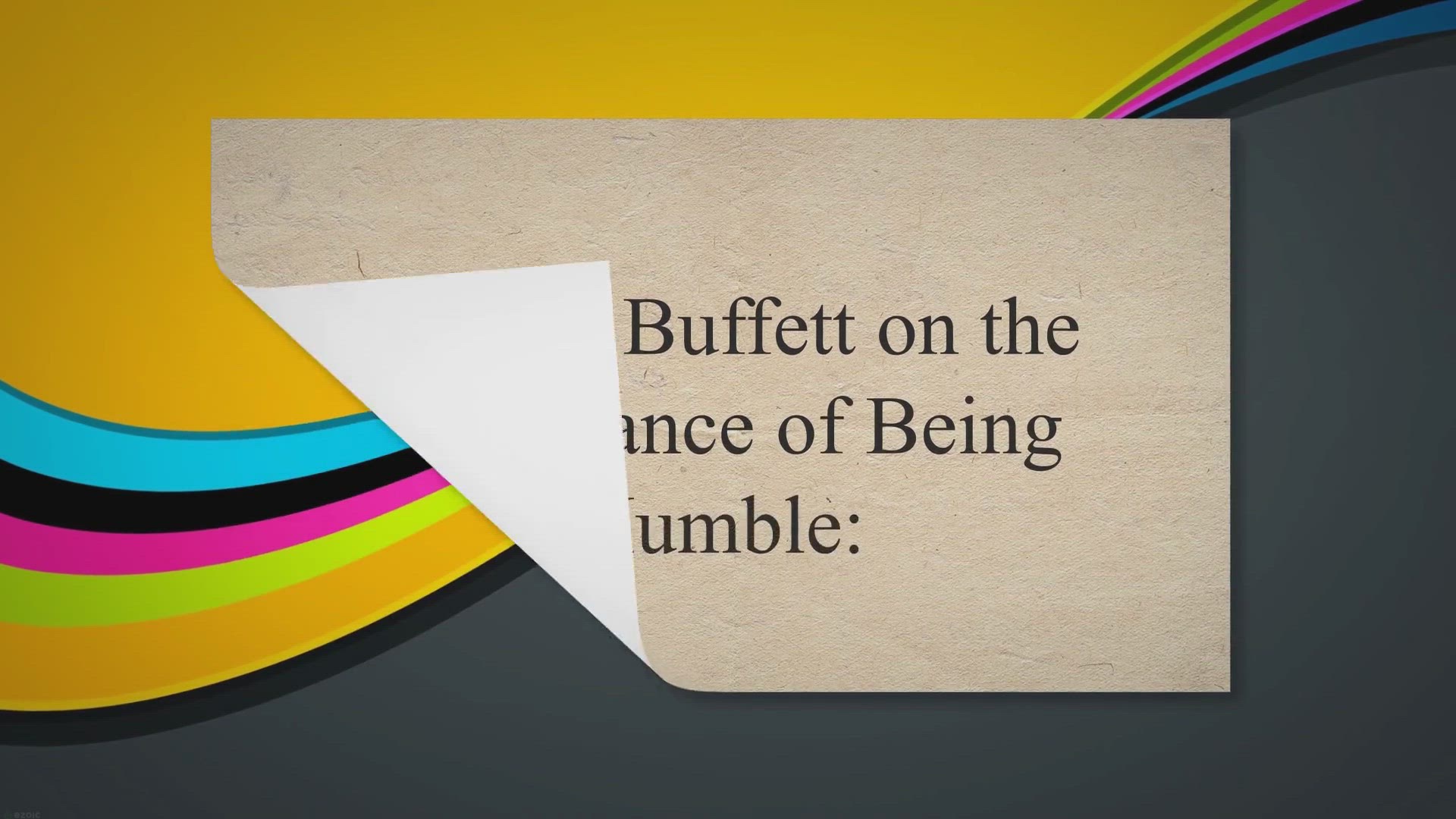 'Video thumbnail for Warren Buffett on the Importance of Being Humble:'