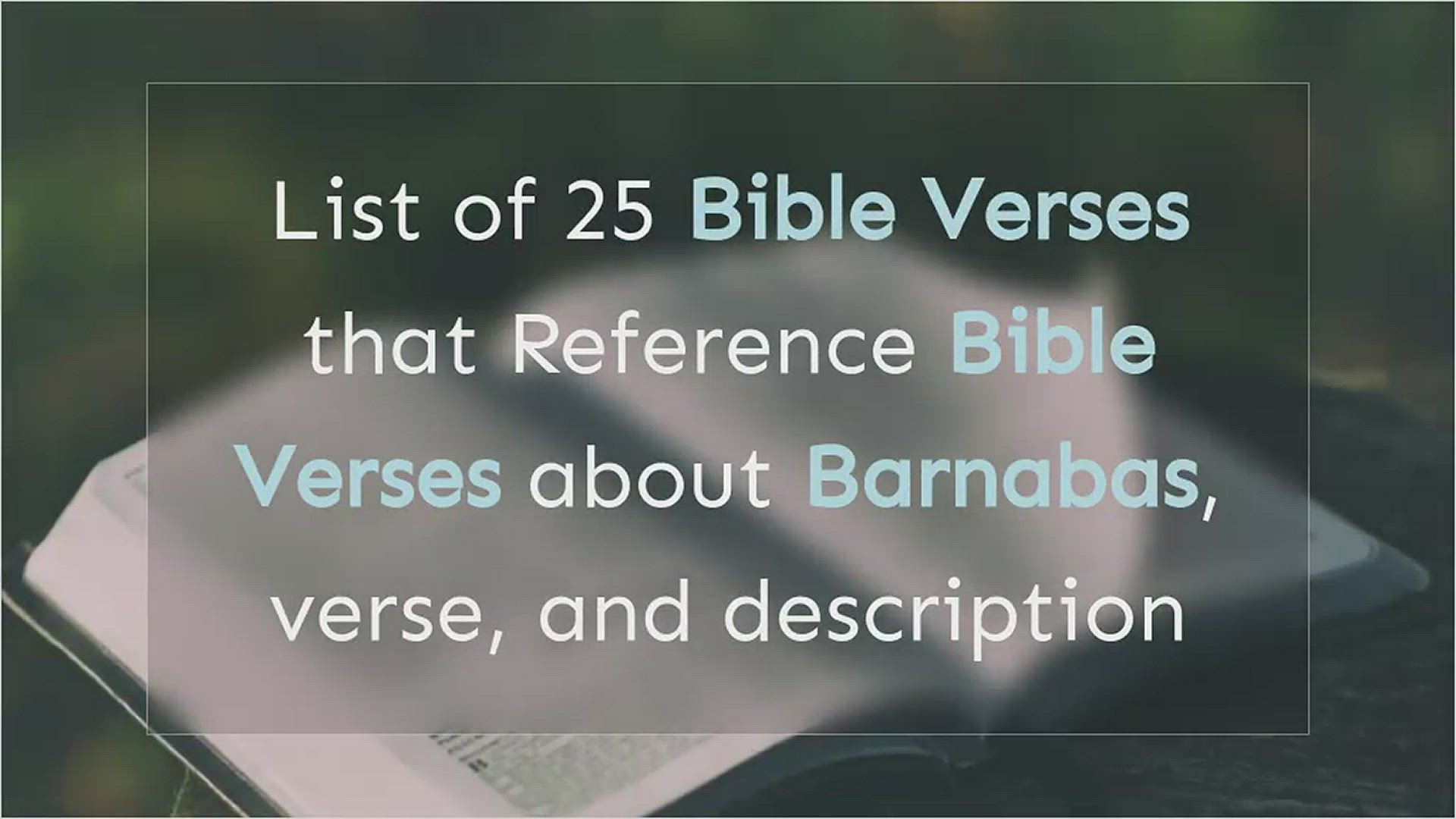 'Video thumbnail for Bible Verses about Barnabas'