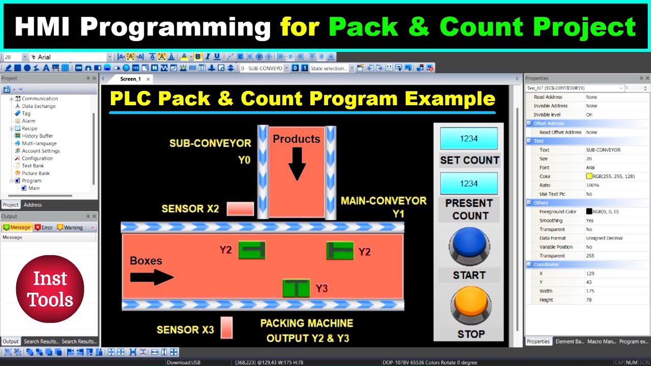 'Video thumbnail for HMI Programming for Pack & Count Project Example - Design Tutorials'