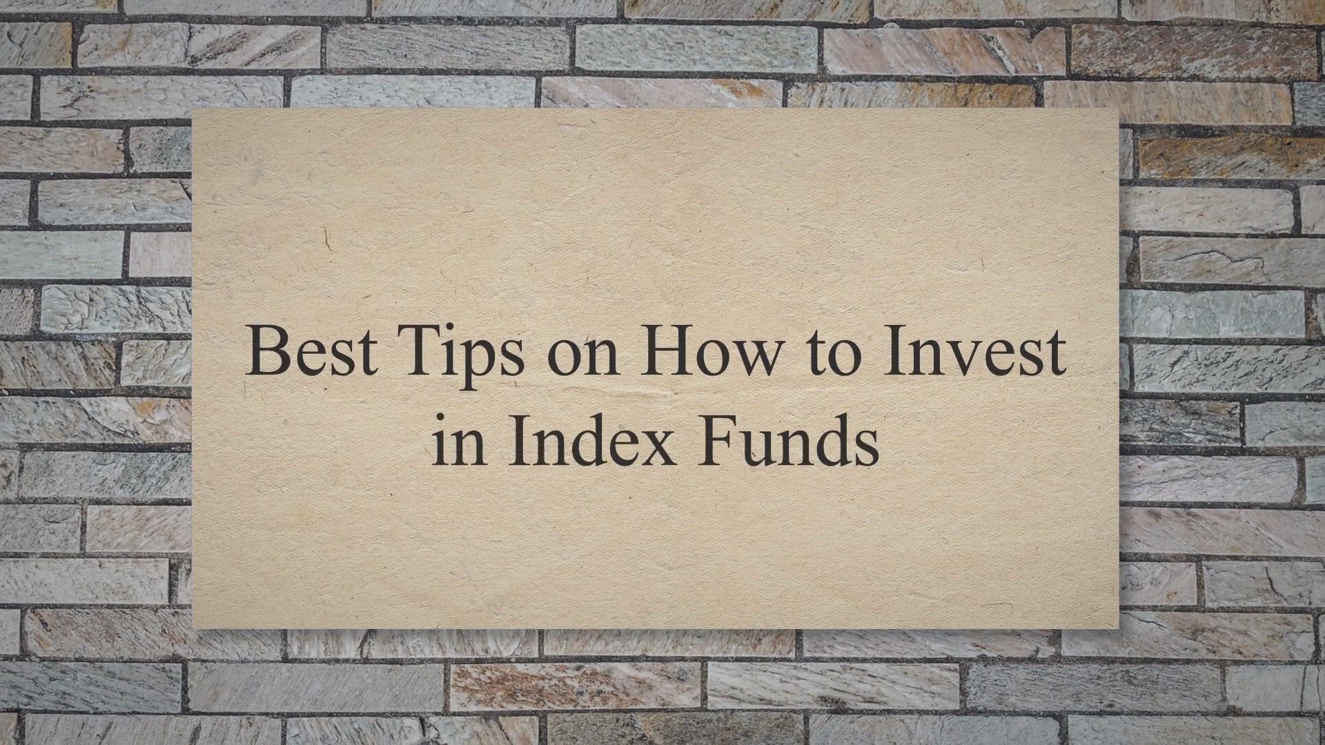 'Video thumbnail for Best Tips on How to Invest in Index Funds'