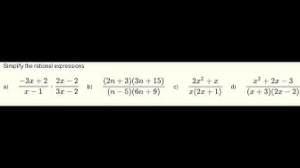 'Video thumbnail for Simplify Rational Expressions - Grade 9'