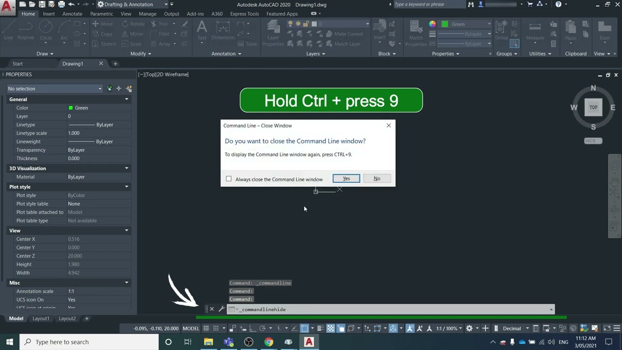 Video thumbnail for How to restore a missing command bar in AutoCAD