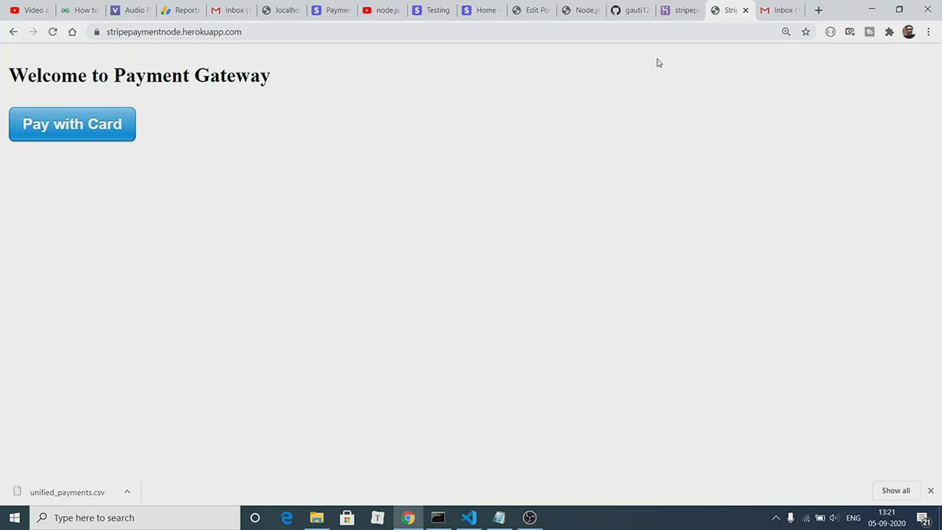 Video thumbnail for Node.js Express Stripe API Payment Gateway Integration to Setup Online Payments Full Tutorial 2021-22