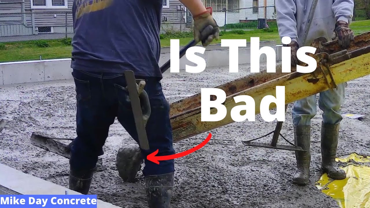 'Video thumbnail for How 2 Men Can Pour A 32' X 28' Garage Floor (I Got Concrete Balls!)'