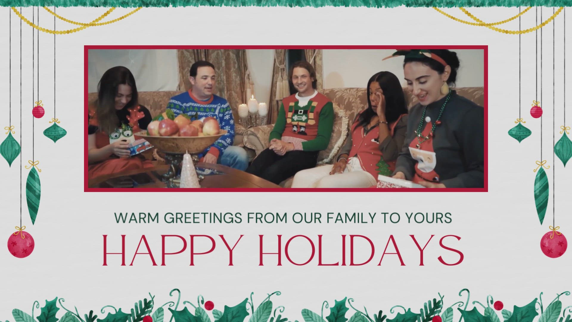 Video thumbnail for Green Red and White Watercolor Christmas Greetings