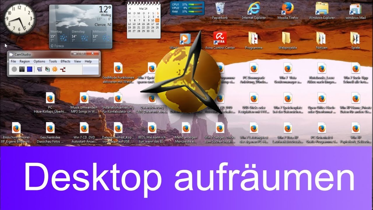'Video thumbnail for Windows 7: Desktop aufraeumen - 3 Methoden'