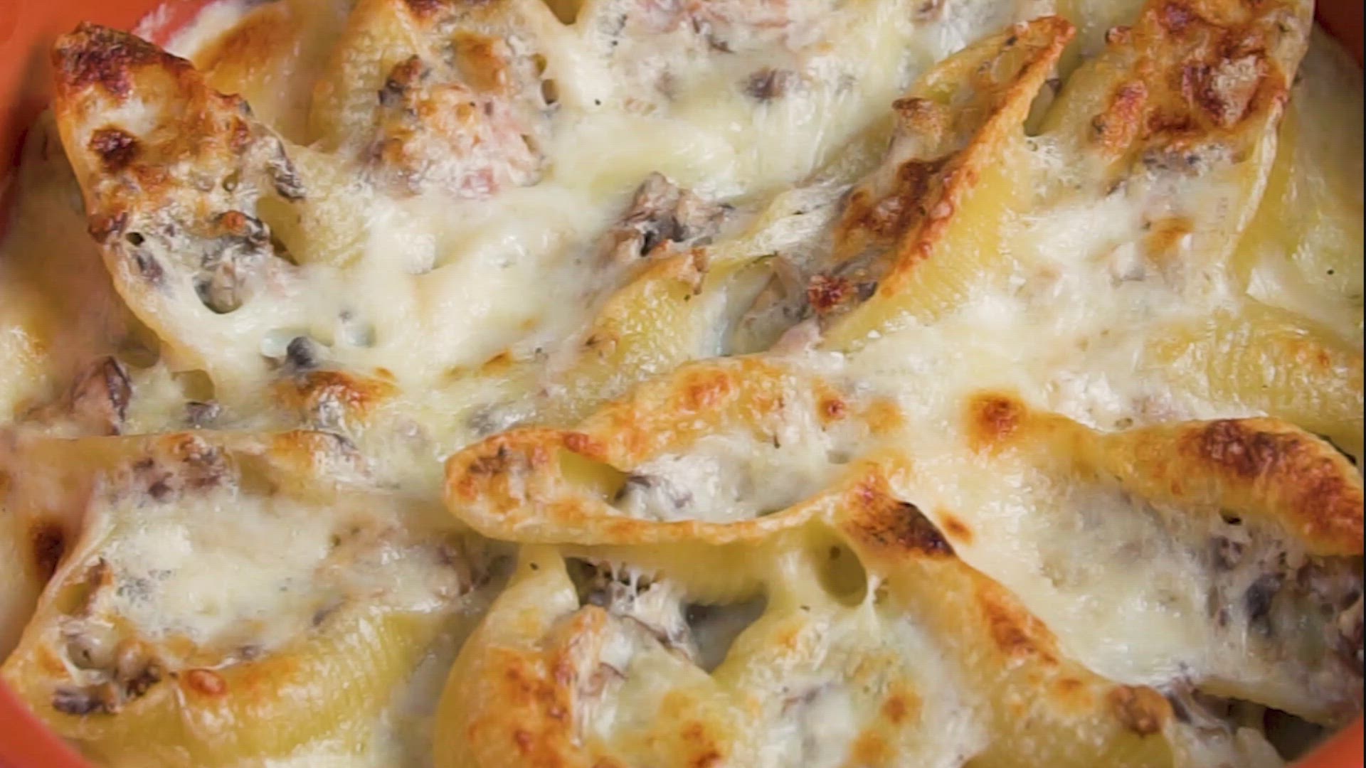 Video thumbnail for Mushroom Ham Stuffed Shells