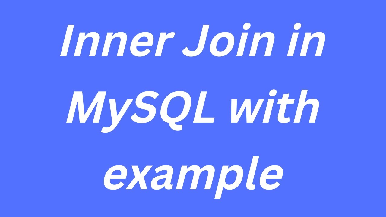 'Video thumbnail for Inner Join in MySQL'