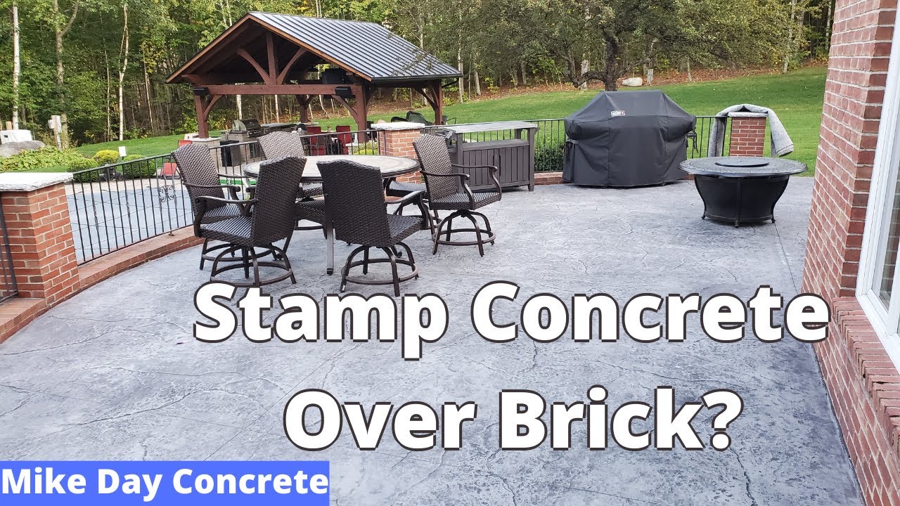 'Video thumbnail for Amazing Looking Stamped Concrete Patio Over Existing Brick Pavers'