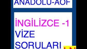 'Video thumbnail for ING101U - İngilizce-1 Vize Soruları (AÖF)'