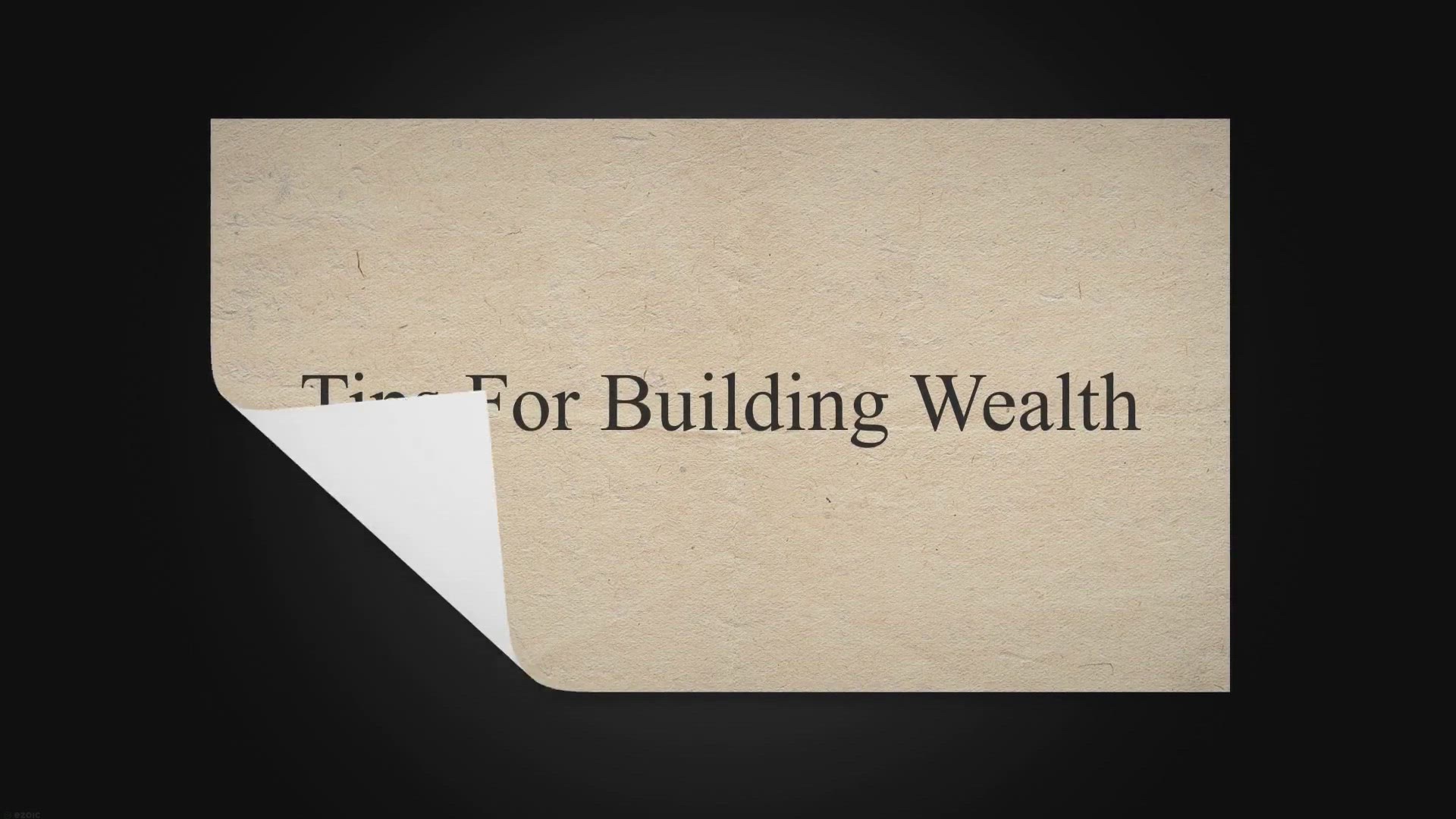 'Video thumbnail for Tips For Building Wealth'