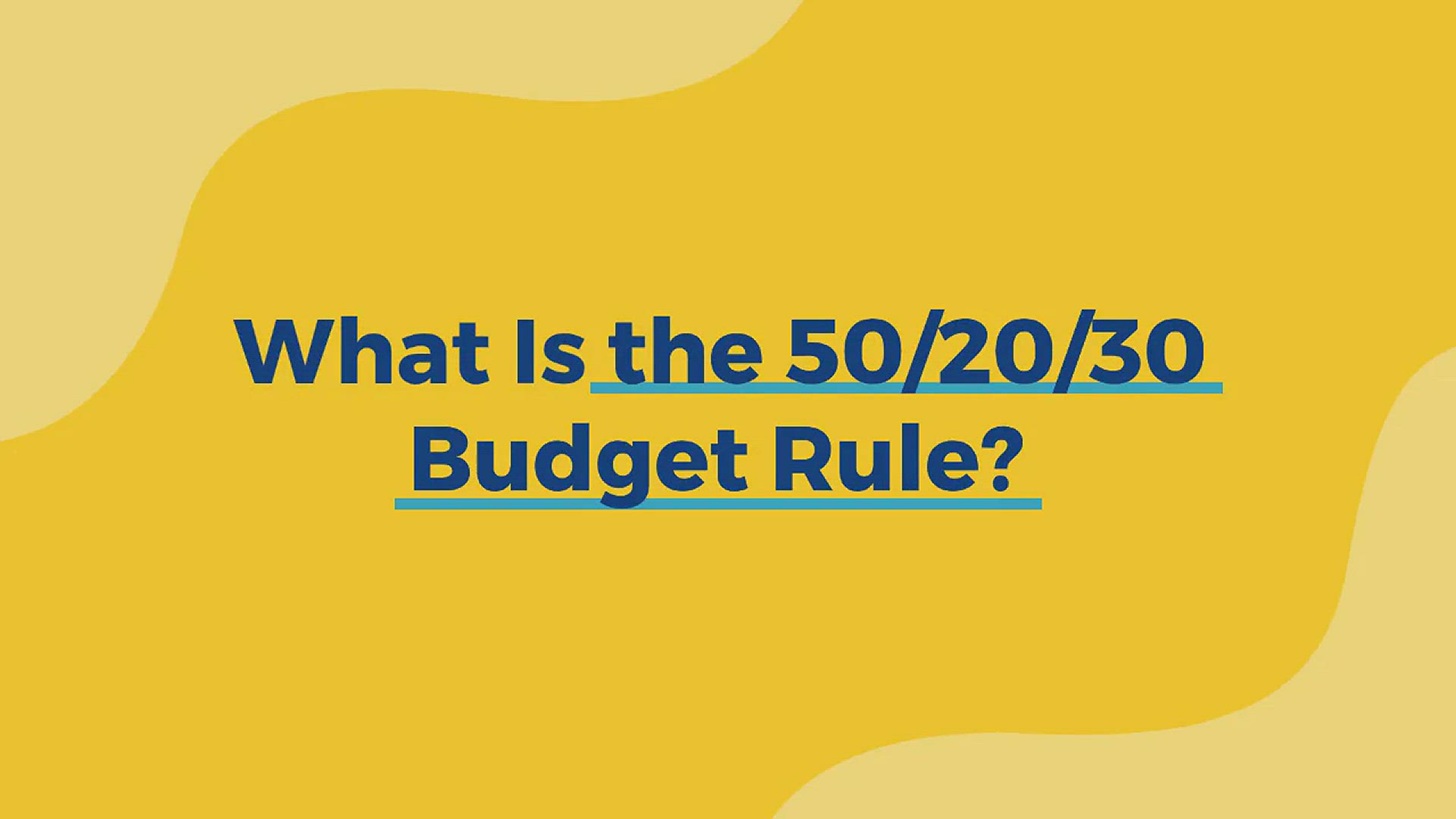 'Video thumbnail for What Is the 50/20/30 Budget Rule?'