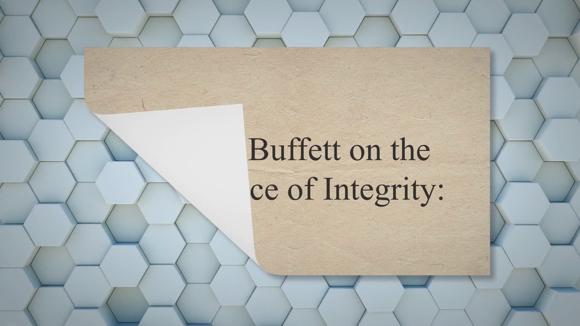 'Video thumbnail for Warren Buffett on the Importance of Integrity:'