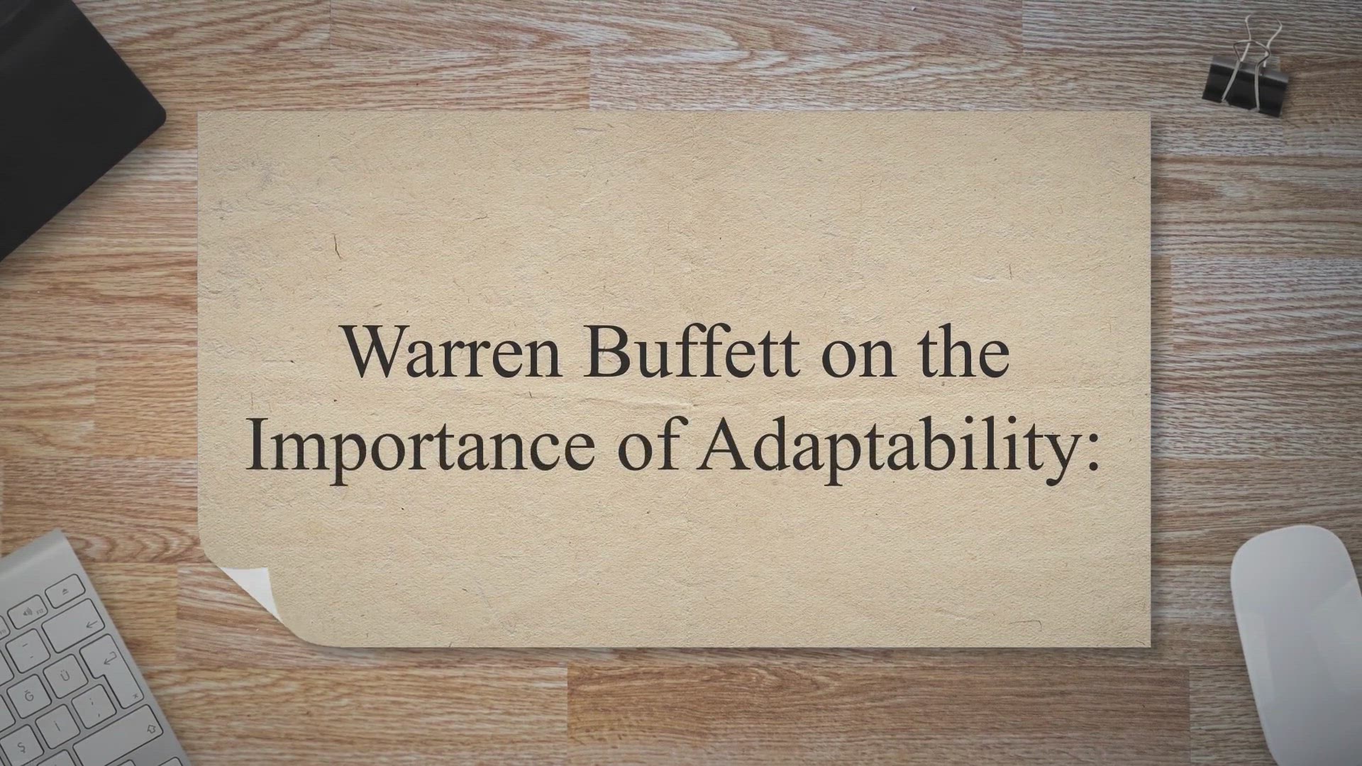 'Video thumbnail for Warren Buffett on the Importance of Adaptability:'