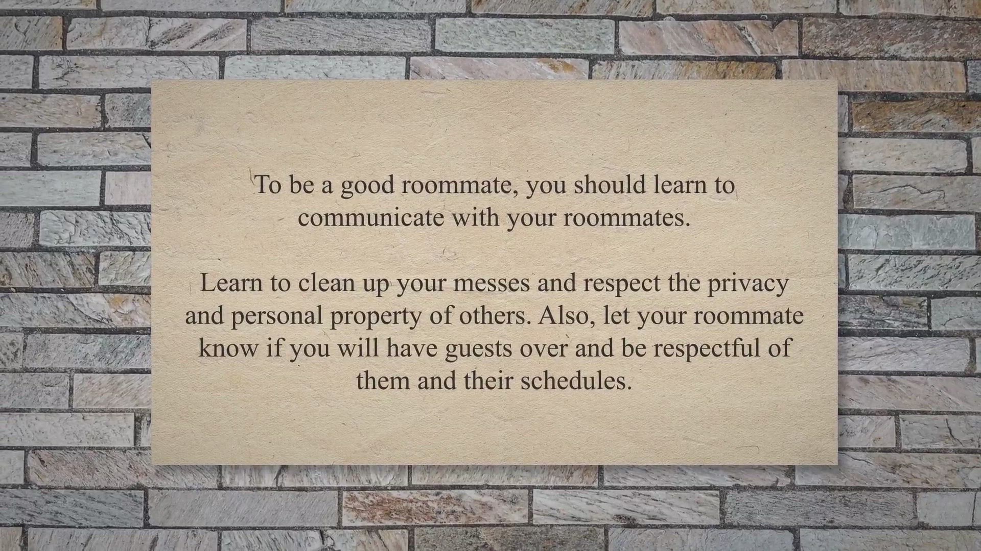'Video thumbnail for 5 Tips To Being A Good Roommate'