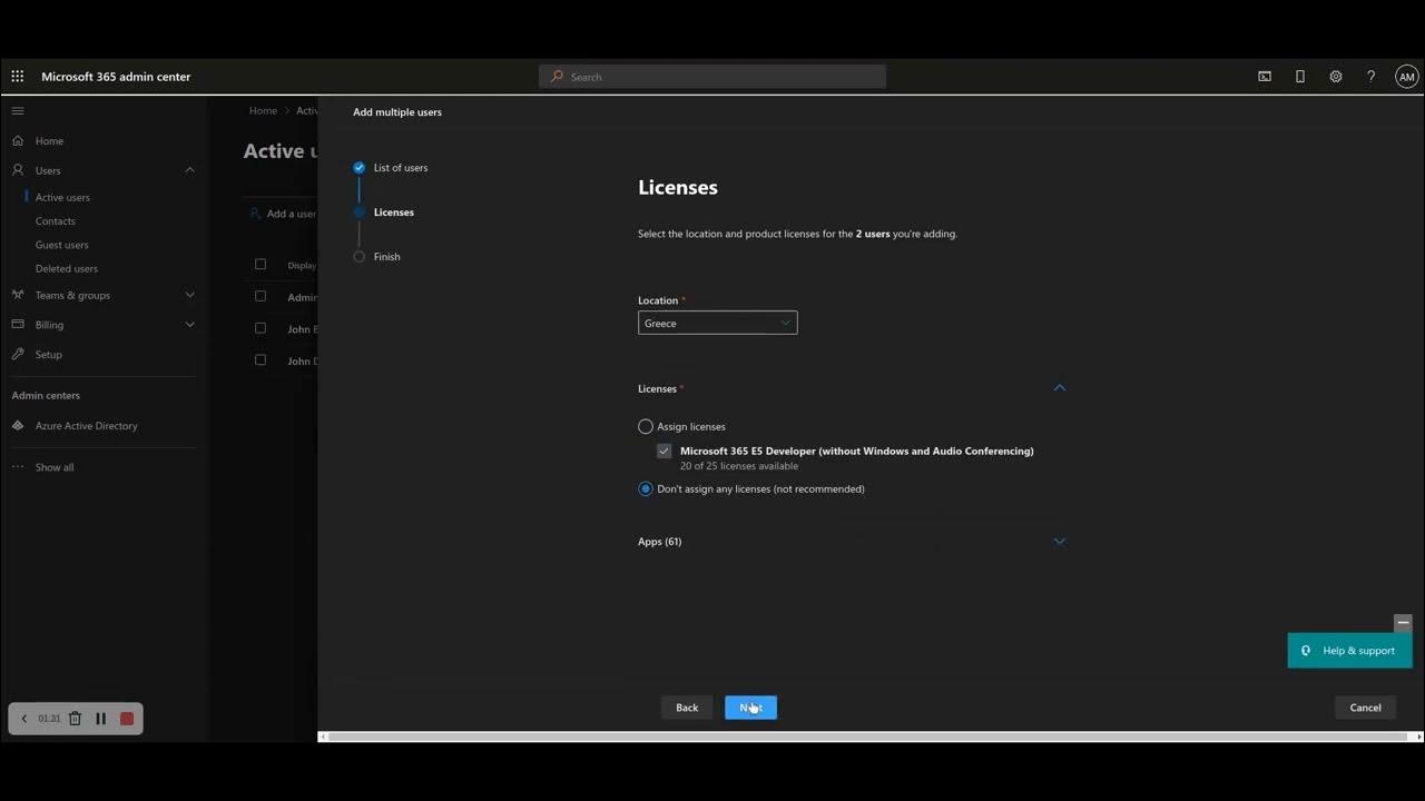 'Video thumbnail for How to add multiple users to a Microsoft 365 tenant via the Admin Center portal'