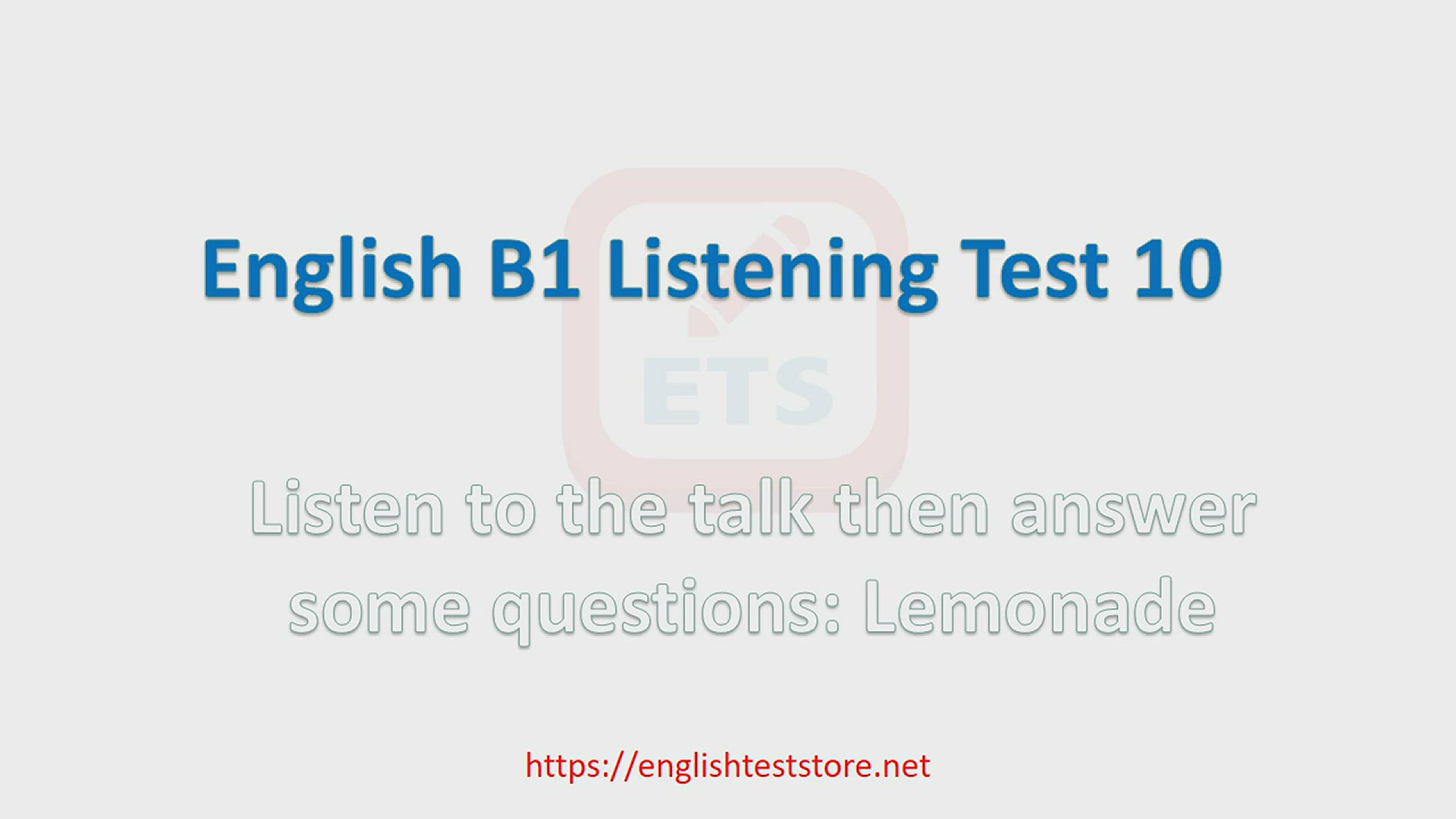 'Video thumbnail for English B1 Listening Practice Test 10'
