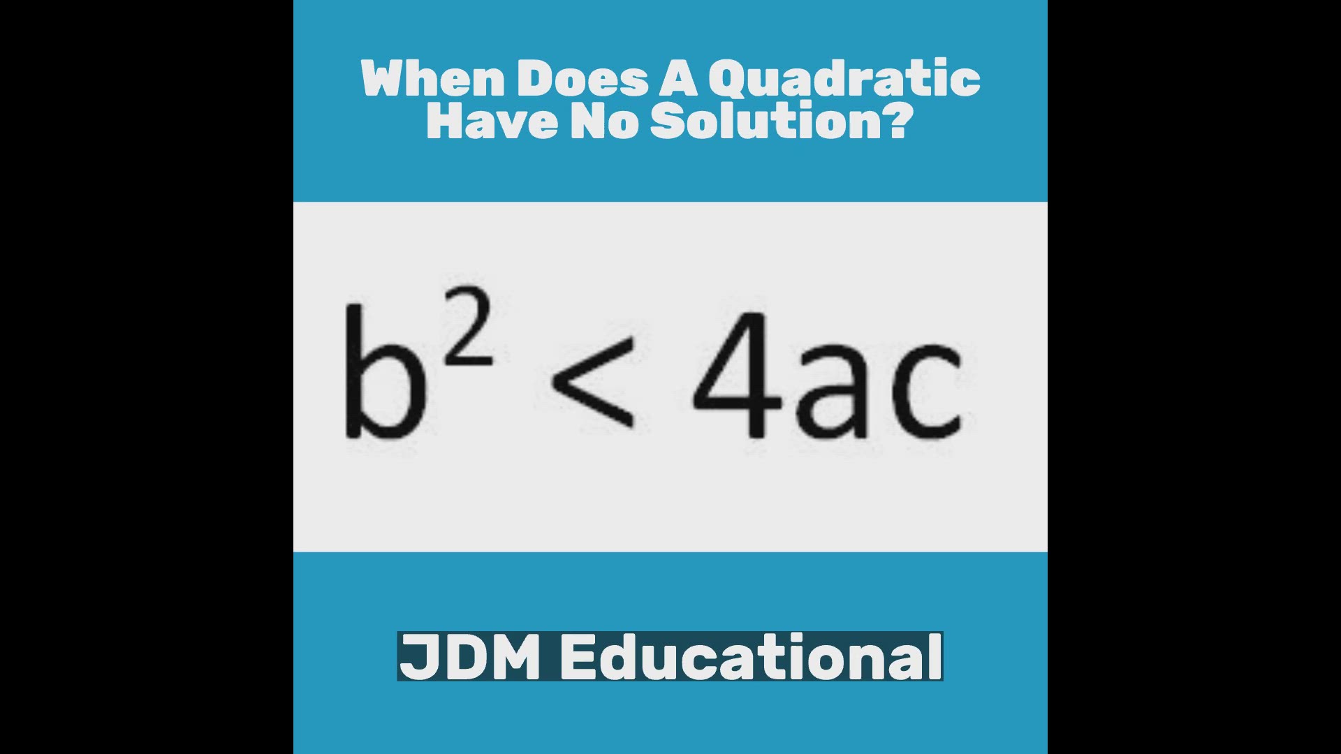 'Video thumbnail for When Does A Quadratic Have No Solution?'