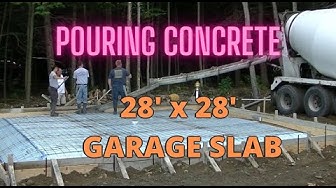 'Video thumbnail for Pouring Concrete For A 28' X 28' Garage Slab'