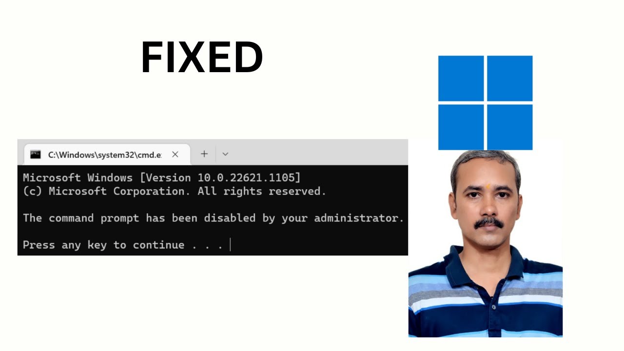'Video thumbnail for Fixed: The command prompt has been disabled by your administrator Error in Windows 11'